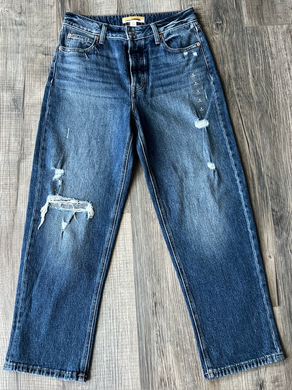 Michael Kors Distressed Blue Women’s Jeans - Relaxed Straight Ankle